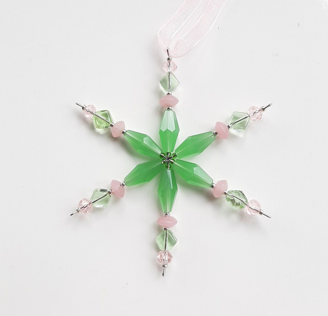 Glass Beaded Snowflake Ornament Etsy