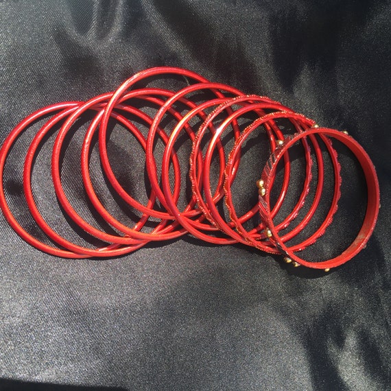 Bangles, Bollywood Red Bangle Bracelets And Ring - image 3