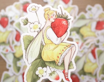 Strawberry Fairy Vinyl Sticker