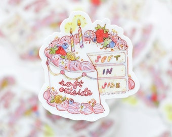 Soft Inside, Soft Outside Cake Vinyl Sticker