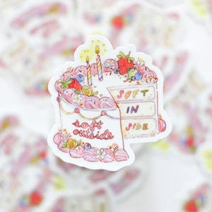 Soft Inside, Soft Outside Cake Vinyl Sticker