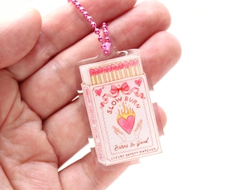 Small Slow Burn Matches Spicy Acrylic Keychain for Romance Book Lovers