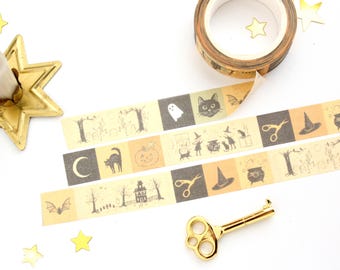 Patchwork Halloween Witch Spooky Washi Tape