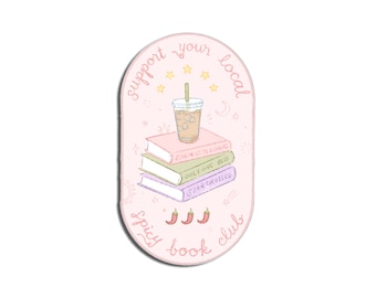 Support Your Local Spicy Book Club Colorful Pastel Vinyl Sticker