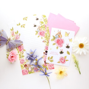 Set de papelería de hadas de primavera