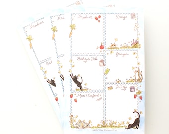 Bloc de notas con lista de la compra de Cottage Cat