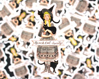 Black Cat Society, Cat Lady Vinyl Sticker