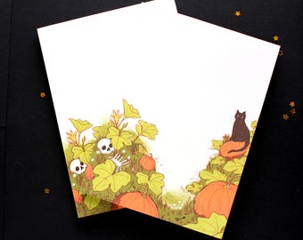 Skeleton in the Pumpkin Patch Memo Pad