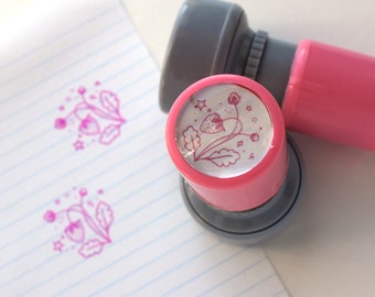 Pink Strawberry Self-inked Stamp