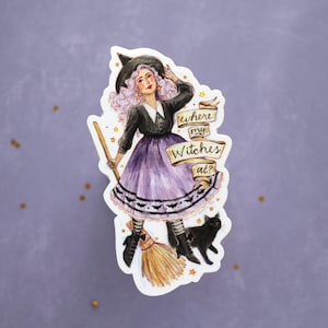 Where My Witches At Sticker, Witch Sticker, Witch Vinyl Sticker, Pastel Goth, Pastel Witch