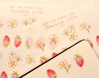 Strawberry Fields WASHI Sticker Sheet