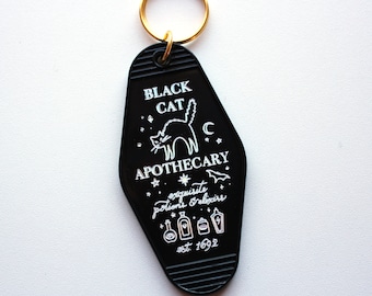 Black Cat Apothecary Motel Keychain