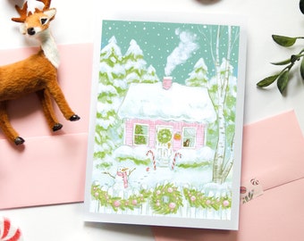 Cozy Cottage Blank Greeting Card