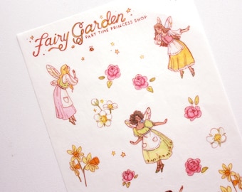 Fairy Garden WASHI Sticker Sheet