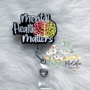 Mental Health Badge Reel, Brain Badge Reel,  Neurologist Badge Reel, Nurse Badge Reel