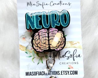 Brain Badge Reel: Shimmering Neuro Design - Nurse, Neurologist