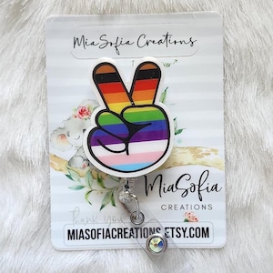 Pride Peace Sign, Pride Badge Reel, Love is Love, LGBTQIA Ally,Equality