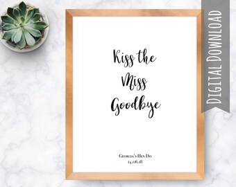 Kiss the Miss Goodbye, Hen Do Keepsake, Hens Night Supplies, Hens Night Games, Hen Do Ideas, Hen Do UK, Hen Weekend, Hen Party Game