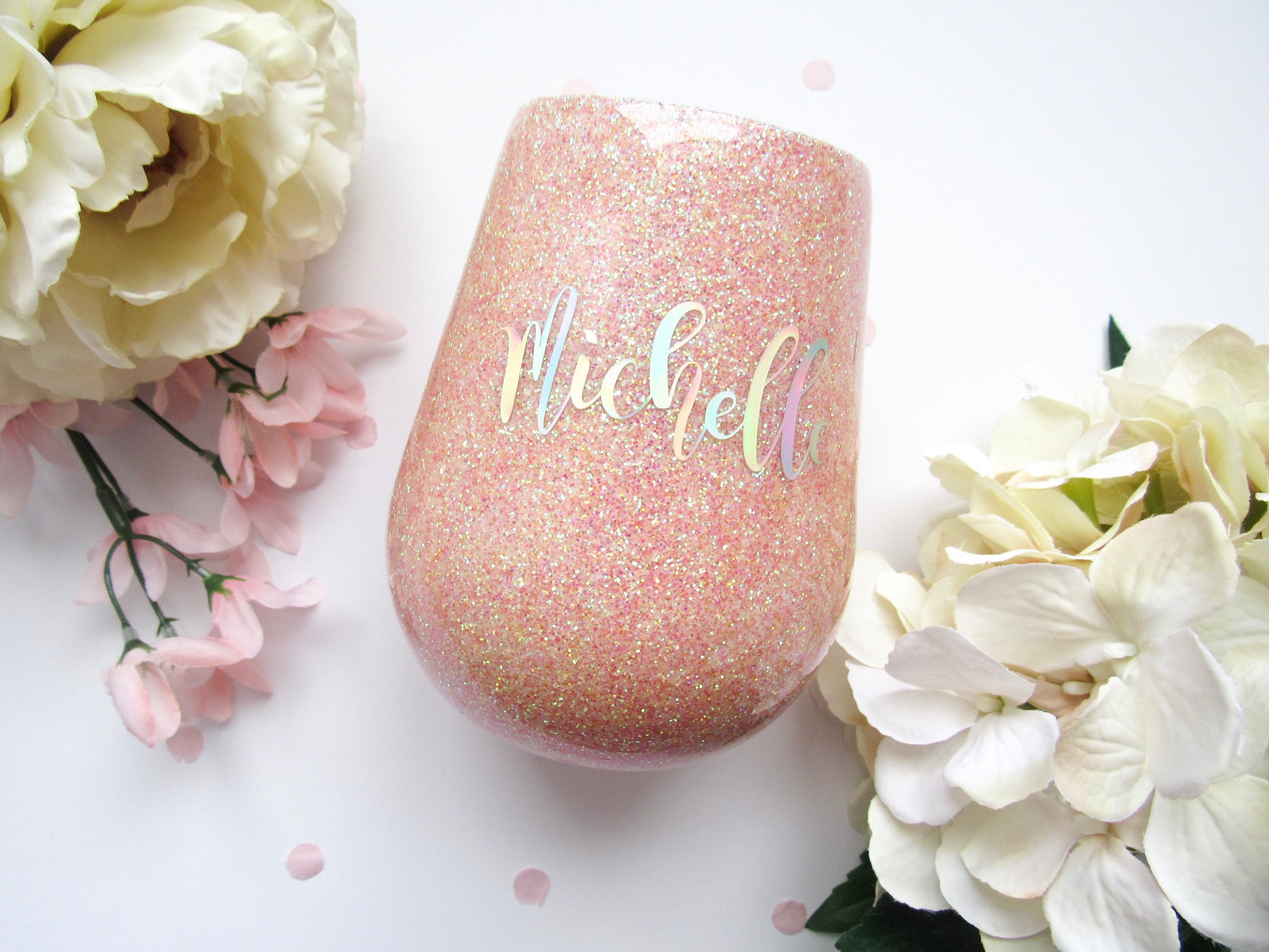 Iridescent Orange Glitter Tumbler Glitter Tumbler Orange Etsy