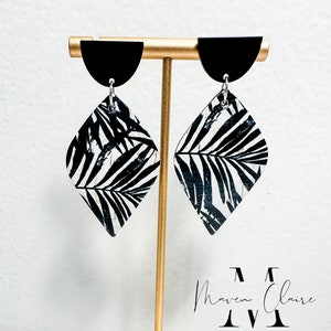 Black & White Tropical Palm dangles