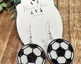 Soccer ball earrings
