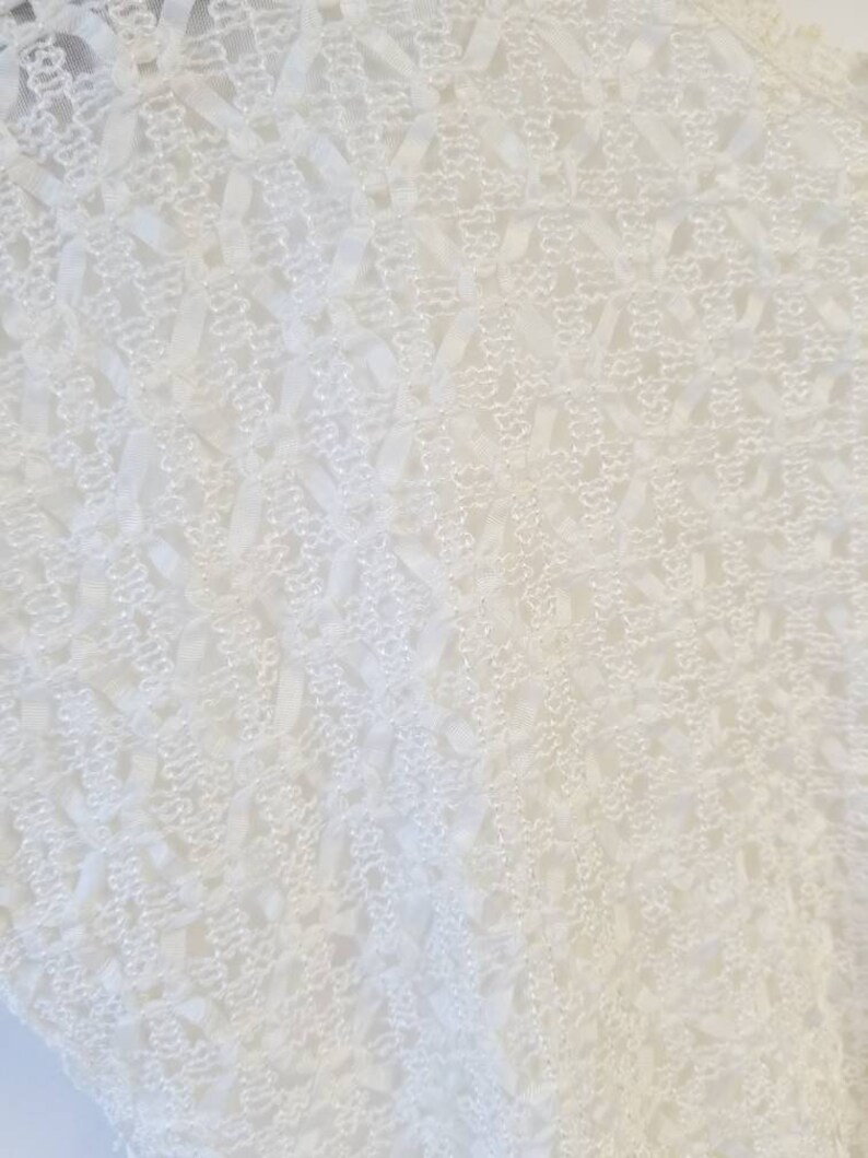 Vintage 50s Crop Top cropped white crochet shirt Pin Up rockabilly summer top 1950s Xs S