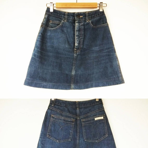 calvin klein denim mini skirt