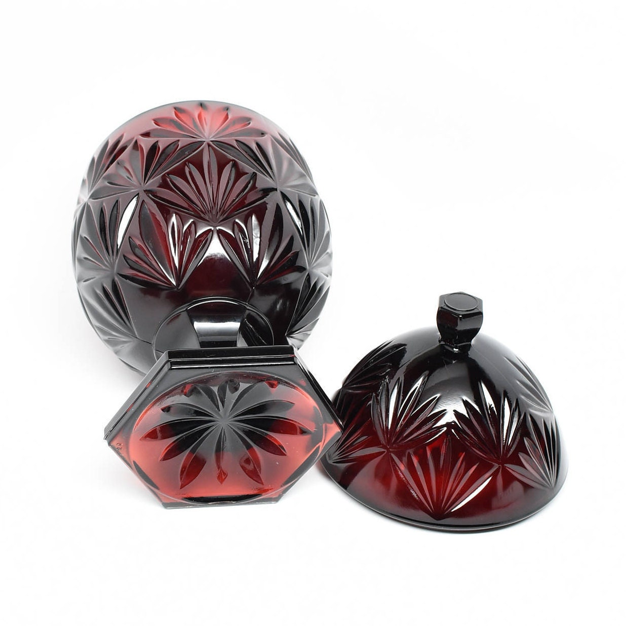 RUBY EGG CANDY Dish Ruby Egg Dish Ruby Candy Dish Etsy