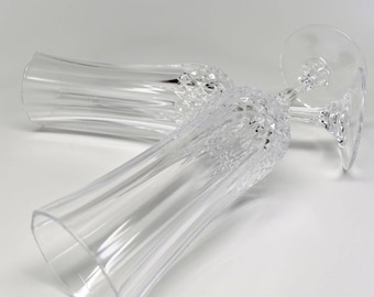 SET OF 8 Longchamp Design Flute Glasses