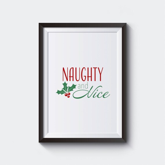 Naughty and Nice Printable Downloadable Christmas Decor Poster | Etsy