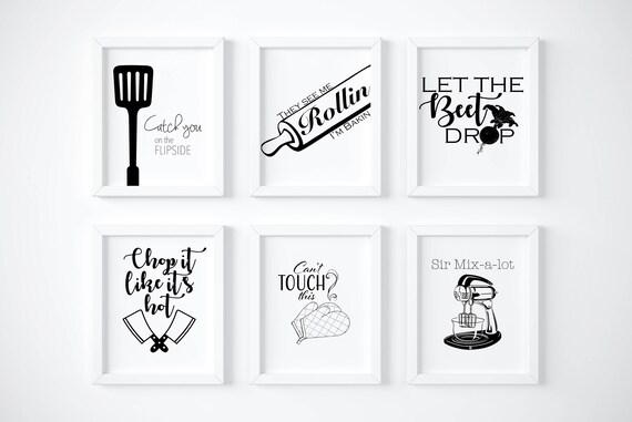 Set of 6 Funny Kitchen Signs 