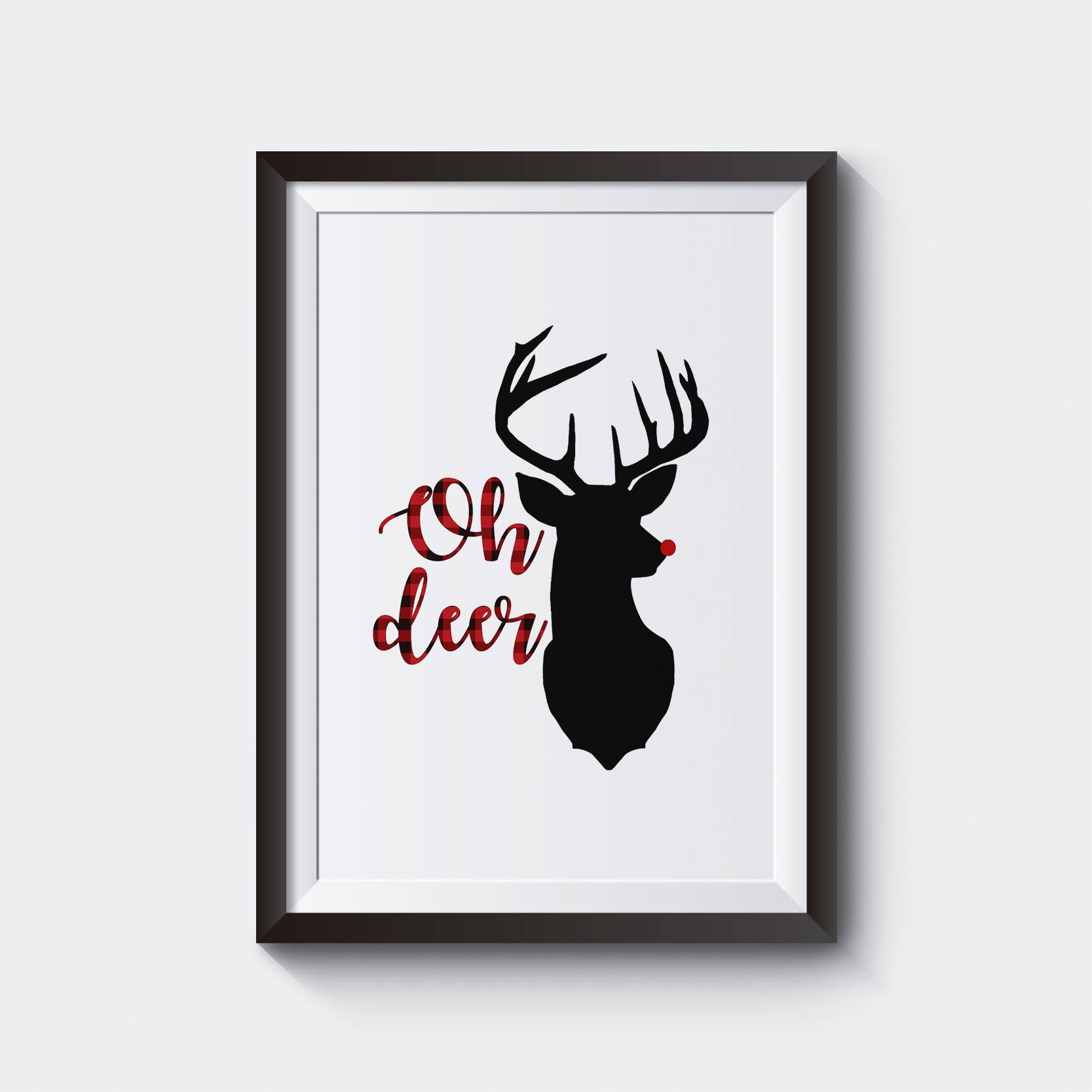 Oh Deer Printable Downloadable Christmas Decor Poster Wall Art - Etsy