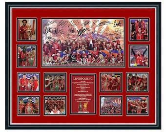 Liverpool FC 2020 EPL Premier League Champions Signed Limited Edition Memorabilia Frame