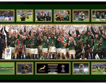 South Africa Springboks 2023 Rugby World Cup Signed Limited Edition Memorabilia Frame