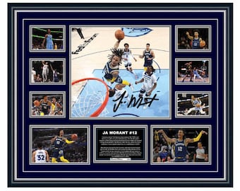 Ja Morant Memphis Grizlees Signed Limited Edition Memorabilia Frame