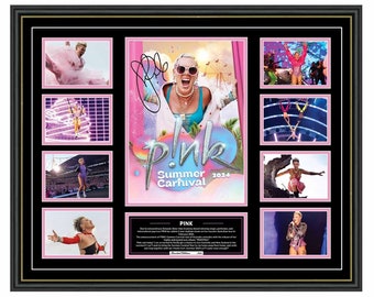 Pink Alecia Beth Moore Summer Carnival 2024 Australia Tour Signed Limited Edition Memorabilia Frame