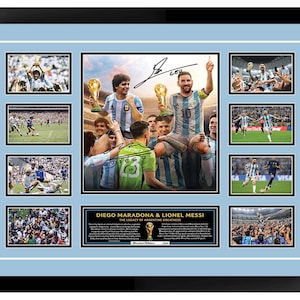 Lionel Messi and Diego Maradona Signed Framed Memorabilia