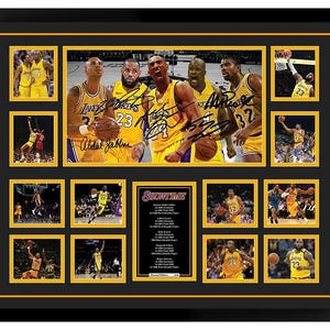 LA Lakers NBA Kobe Bryant LeBron James Showtime signierte gerahmte Erinnerungsstücke