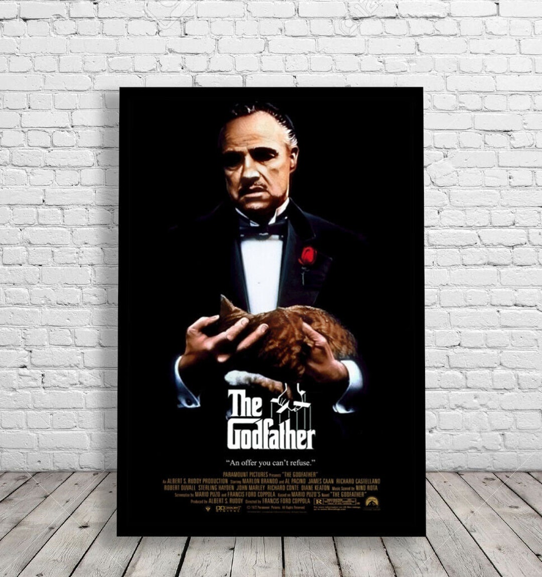 the-godfather-marlon-brando-1972-framed-movie-poster-print-etsy