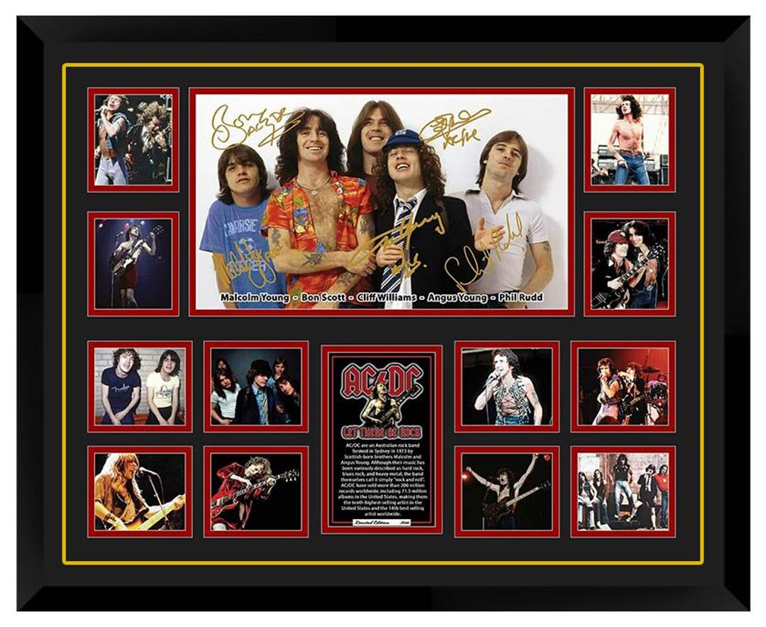 ACDC Angus Young Bon Scott Signed Framed Memorabilia - Etsy