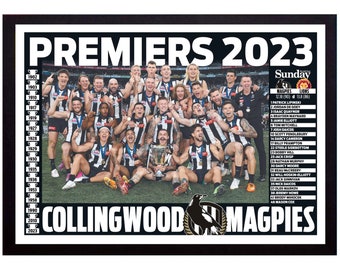 2023 AFL Premiership Collingwood Framed Poster