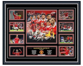 Manchester United FC 2022/23 Cristiano Ronaldo Marcus Rashford Casemiro Antony Signed Limited Edition Memorabilia Frame