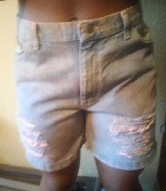 Vintage shorts, high waisted shorts, tye dye denim