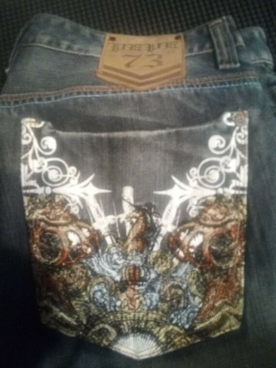 PEPE -73 LONDON JEANS, 80s Embroidered Denim Jean… - image 4