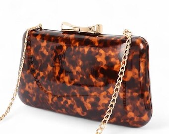 Tortoiselle Faux Leather Party Clutch