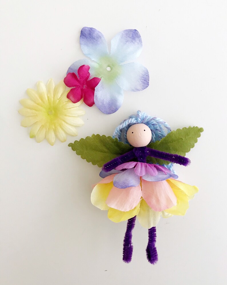 Pipe Cleaner Fairy Doll Kit Blue Hair DIY Fairy Kit Kids Etsy