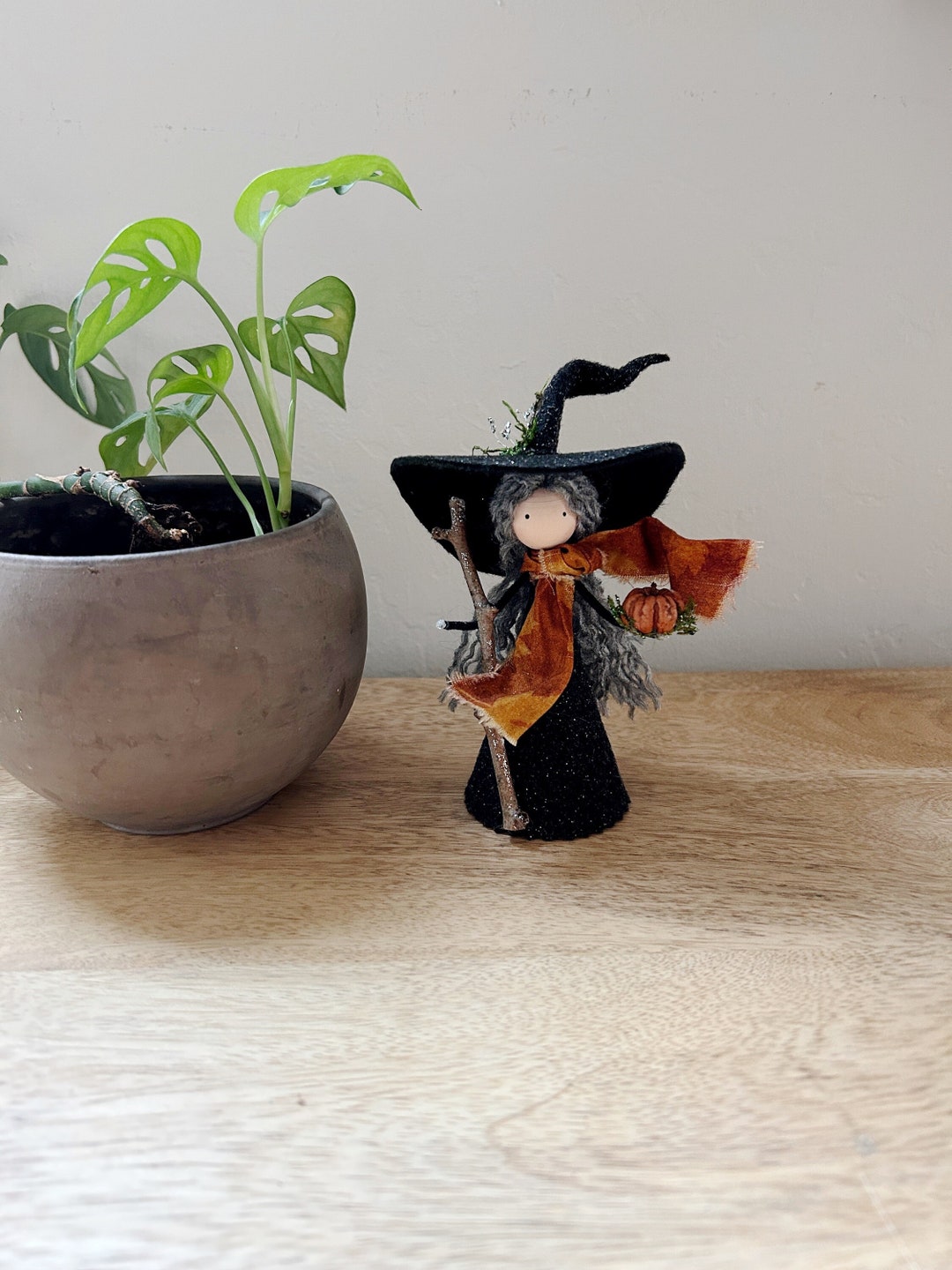 Kitchen Witch Doll With Scarf and Pumpkin by Wands and Willows, Witch ...