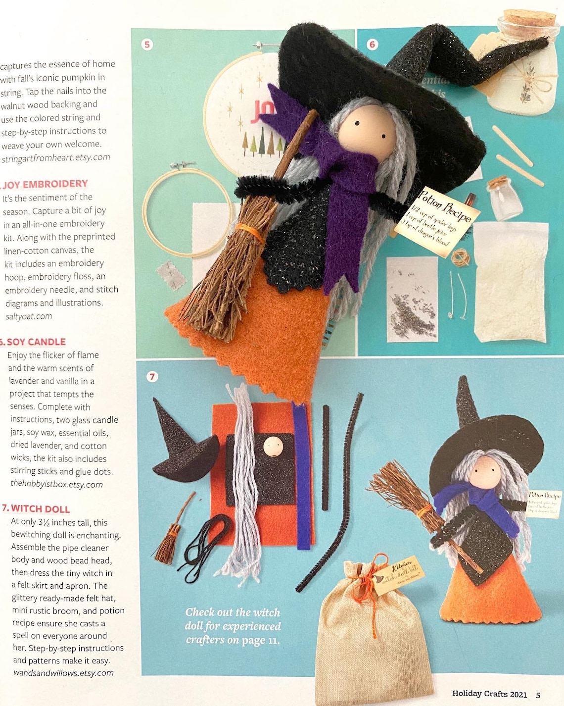 Kitchen Witch Doll Kit Standing Witch Doll Arts and Crafts | Etsy