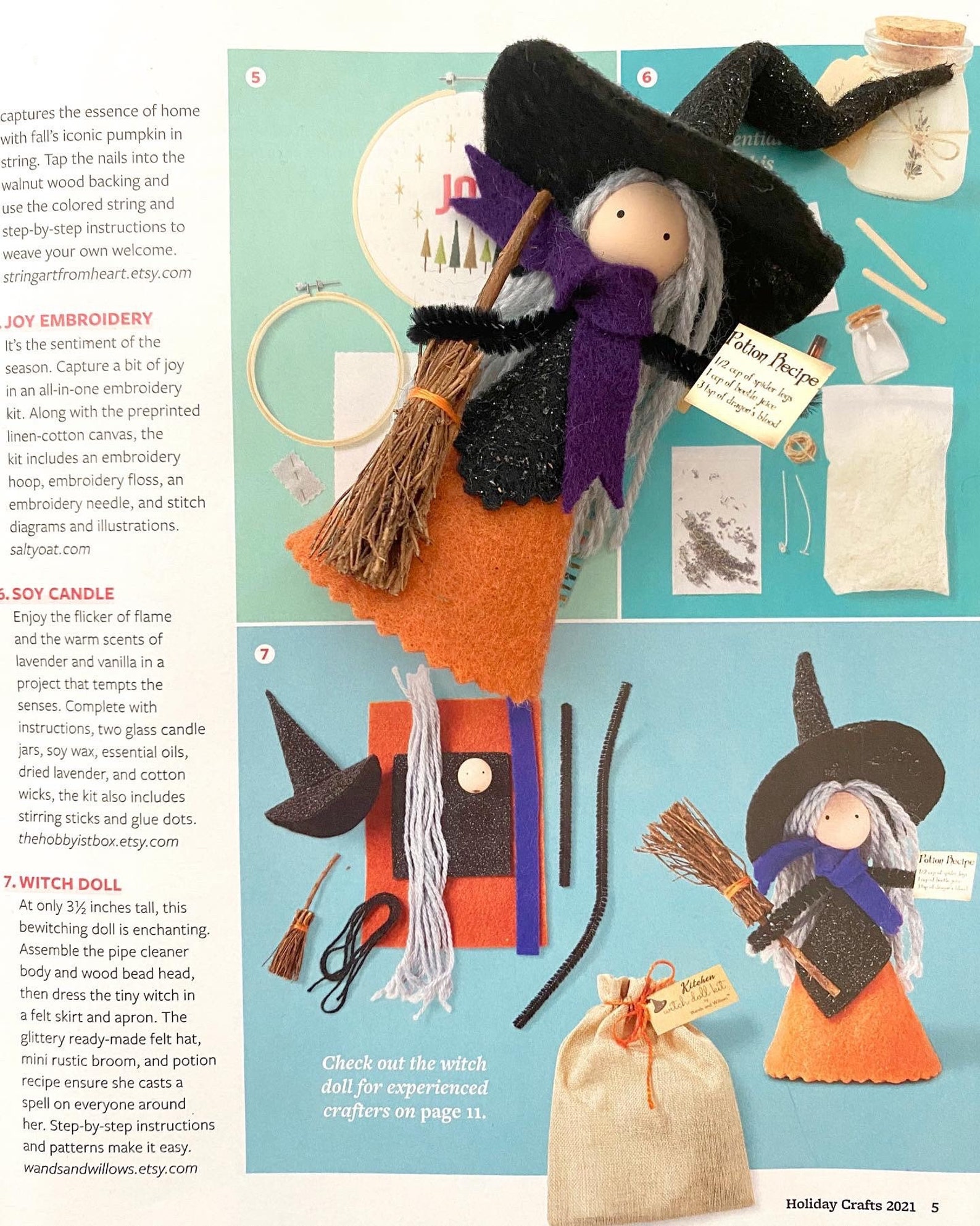Kitchen Witch Doll Kit Standing Witch Doll Arts and Crafts - Etsy