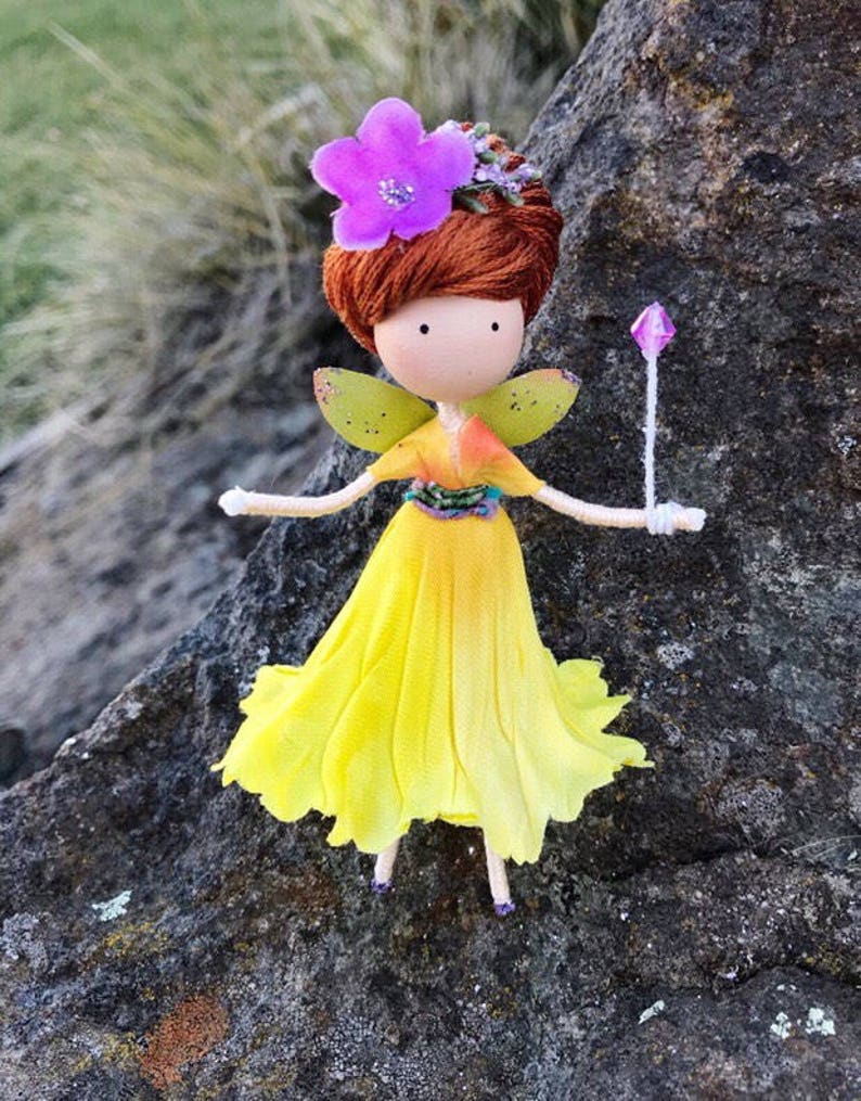 Handmade Fairy Doll with Wand Flower Fairy Doll Fairy Bendy Etsy
